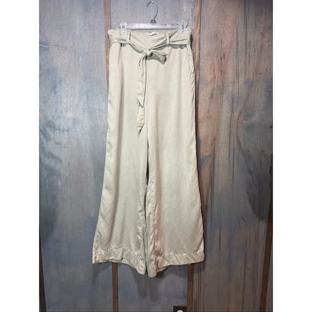 Cynthia Rowley Wide Leg 100% Lyocell Pants Sage Green/Khaki Women’s Size Large - Picture 2 of 7
